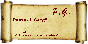 Peszeki Gergő névjegykártya